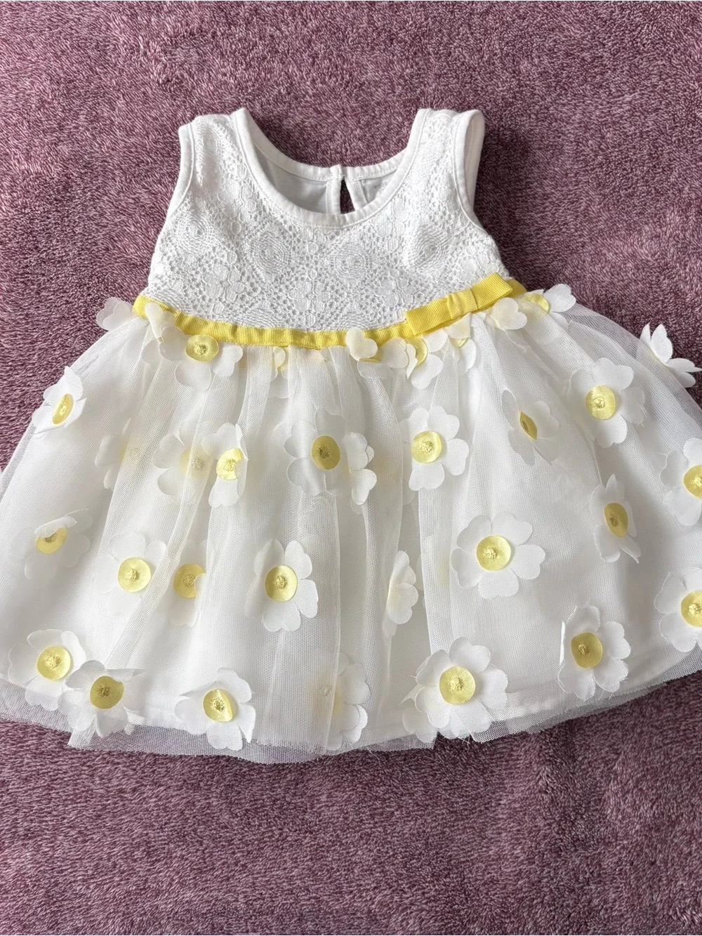 The Children’s Place White & Yellow Floral Tulle Dress for Babies